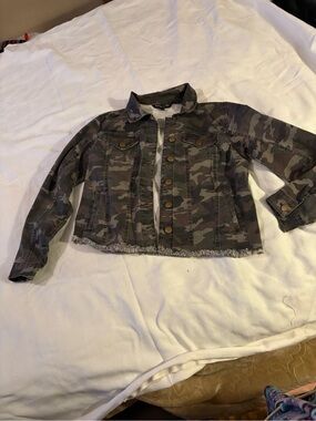 Baccini Camo Denim Jacket - Olive Green Camouflage